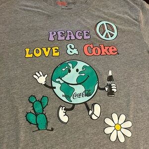 Aero Coca Cola “peace love & coke” graphic print T shirt